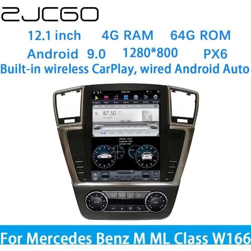 ZJCGO Car Multimedia Player Stereo GPS DVD Radio Navigation Android Screen System for Mercedes Benz M ML Class W166 2011~2016