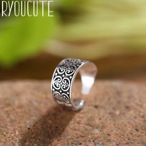 Bohemian Vintage Silver Color Large Rings for Women Bijoux Gift Female Adjustable Size Finger Rings Anillos Wholesale