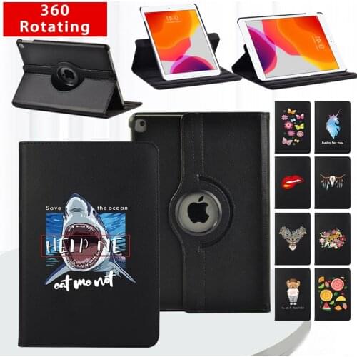 360-degree Rotatable PU Leather Smart Tablet Case for Apple Ipad Mini 4/5/ipad 2/3/4/IPad 5/6/7/8th 10.2" Flip Protector Shell