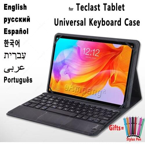 Arabic Hebrew Korean Spanish Russian Keyboard Case For Teclast T40 T30 M40 M40SE P20HD M10 Tablet Bluetooth Touch Keyboard Cover