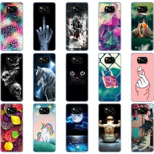 For Xiaomi Poco X3 NFC Case Silicon Soft TPU Phone Back For POCO X3 NFC Poco X 3 PocoX3 NFC Cover 6.67'' Global POCOPHONE Cat
