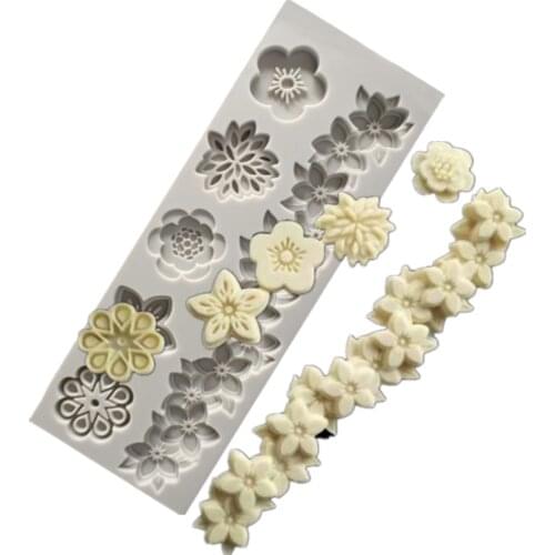 Flowers A Variety of Fondant Silicone Mold DIY Cake Circumference Mold Soft Candy Mold m180