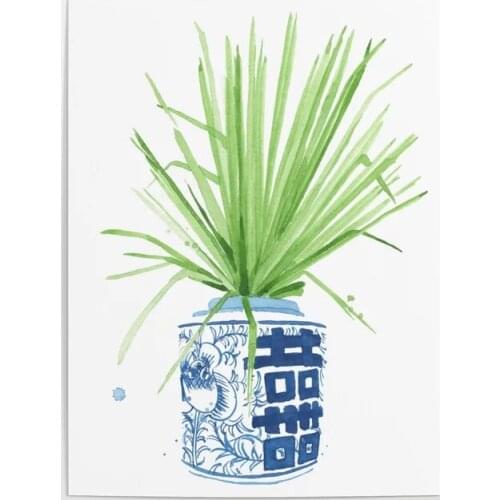 Home Decoration Canvas Ginger Jar Painting Pictures Prints Modular Fan Palm Poster Botanical Wall Art For Living Room No Frame