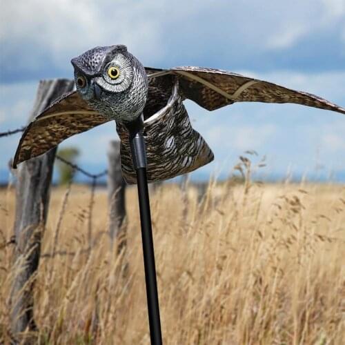 Owl Bird Deterring Scarecrow Decoration Fake Owl Decoy Bird Scare Repeller Sound And Shadow Control Garden Lawn Yard Ornaments