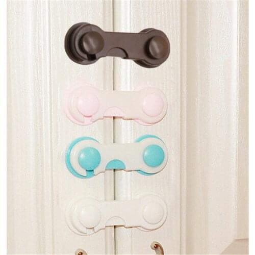 Baby Multifunctional Safety Finger Care Plastic Adjustable Kids Drawer Cabinet Safety Lock Buckle Attach to Fridge and Drawer