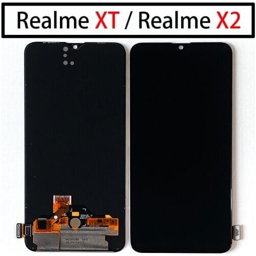 Original Realme XT 6.4Inch Super Amole For realme XT RMX1921 LCD Display Touch Screen Digitizer For realme X2 EMX1991 rmx1993
