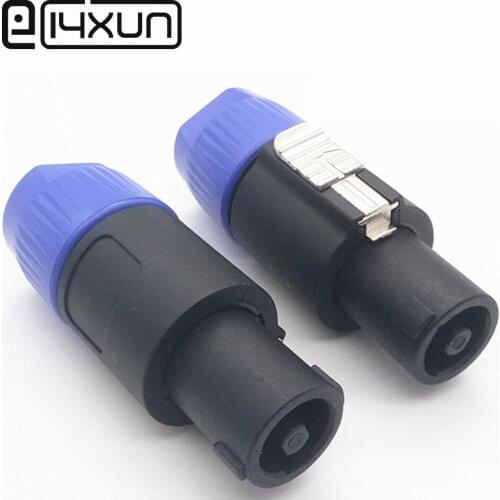 EClyxun 1PCS High Quality 4Pin Speakon Cable Connectors 4 Pole Plug Male Audio Speaker Connector Blue