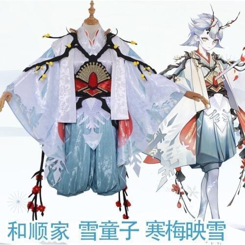 Game Onmyoji SSR Initial skin Dress Winter snow Japanese kimono for Halloween Christmas cosplay Costume