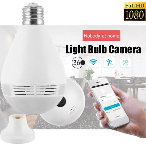 HD 1080P 360° 1.3 MP Wifi Panorama Camera Light Bulb Auto Tracking Wireless IP Camera CCTV Surveillance Fisheye Night Vision