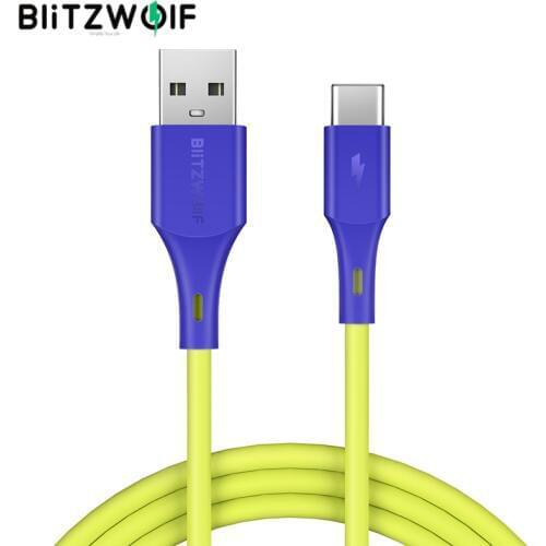 BlitzWolf 3A USB Type-C Fast Charging Data Cable 3ft/0.9m USB Charger Cord For OPPO Oneplus 7 For Xiaomi For Huawei P20 P30 PRO