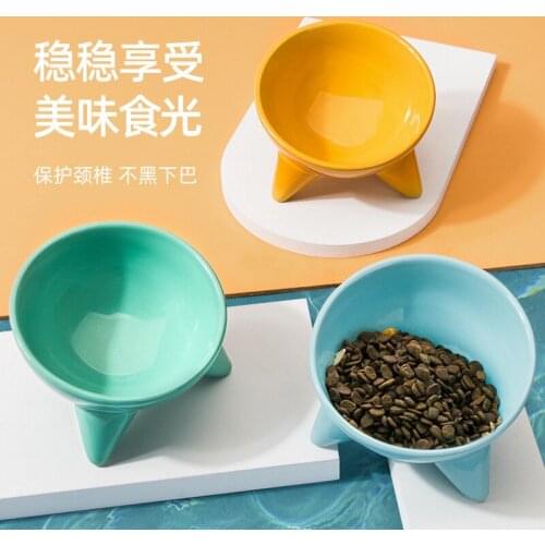 Ceramic Pet Bowl Cat Puppy Feeding Supplies Double Pet Bowls Dog Food Water Feeder Dog Accessories Durable Multiple Color Option