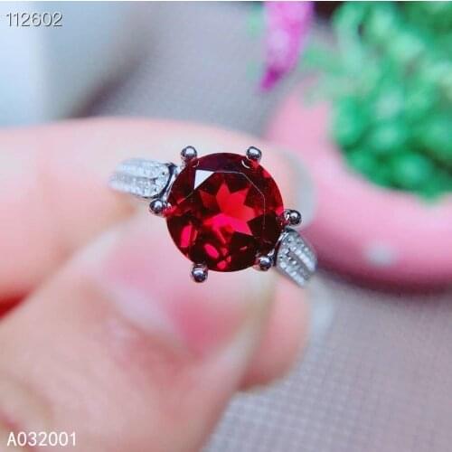 KJJEAXCMY fine jewelry natural garnet 925 sterling silver adjustable gemstone women ring support test classic fashion