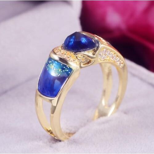 JK Classic Fashion Abstract Artware Rings for Women Van Gogh Starry Sky Galaxy Design Eternity Accessories Rings for Female Hot