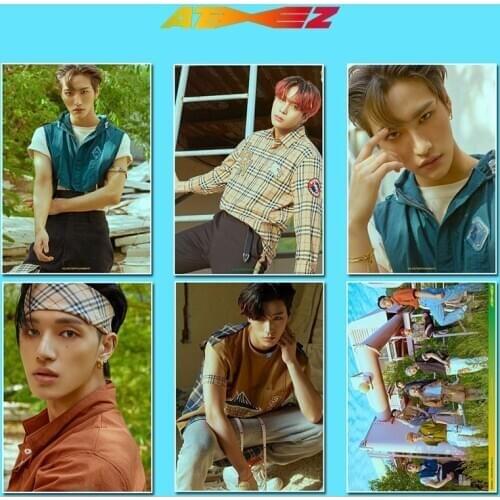KPOP 2pcs/set ATEEZ New Album ZERO : FEVER Part.1 Poster Wall Banner Poster Stickers SEONG HWA YEO SANG Fans Collection b49