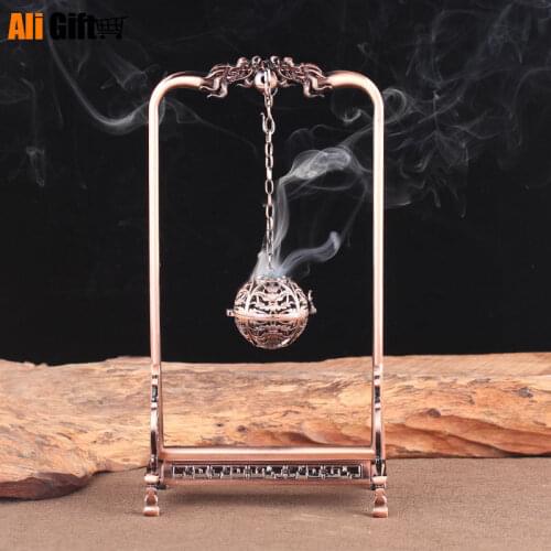 Creative Antique Famen Temple Aromatherapy Ball Portable Sachet Powder Stove Car Hanging Incense Burner Home Room Decorations