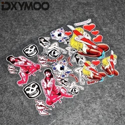 Creative Fashion Car Decorate Decals Locomotive Sexy Girl Culture Poker Europe America Style Motorbike Stickers