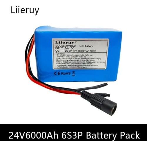 Liieruy 24V 6Ah 6S3P Battery Pack 25.2V 18650 Battery 6000mAh Battery For GPS Navigator/Golf Car/Electric Bike