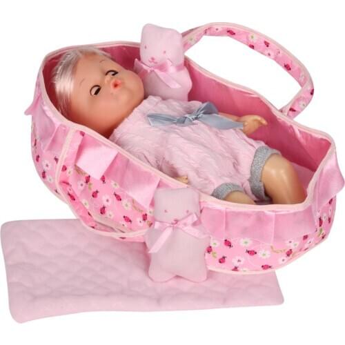 Pink Lovely Sleeping Bag 30 Cm Baby Doll Carrier Bag 10-12 Inch New Born Dolls Accessories Handbag Girl Toys Gift HC0055