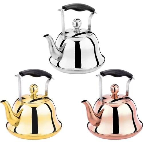 2L Fashionable Whistling Kettle Stainless Steel Whistle Teapot Rose Gold Sliver Water Boiler Pot For All Stove Induction