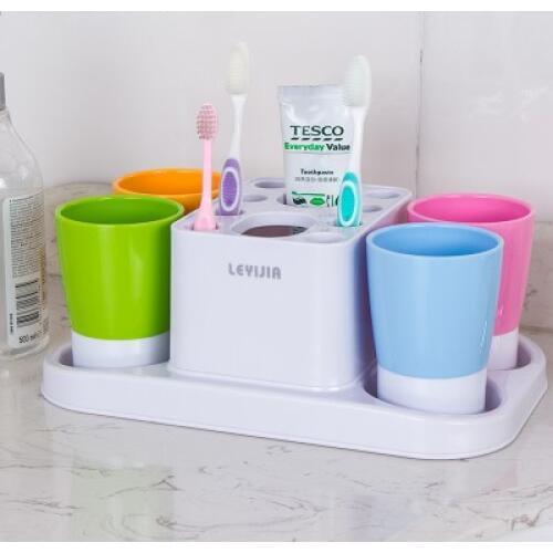 Fashion simple multi-functional gargle A family of four people wash gargle cup toothbrush holder 11*19*17cm free shipping