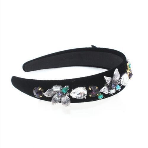 2019 New Baroque colorful headband full pearl white catwalk hair accessories leaves geometric simple headband accessories