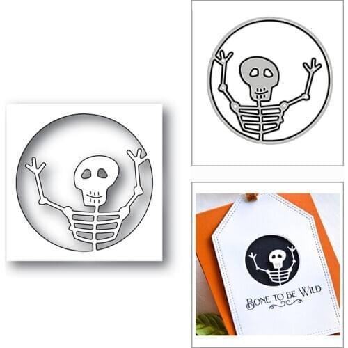 New Skeleton Skull Circle Frame 2020 Metal Cutting Dies for DIY Scrapbooking and Card Making Decorative Embossing Craft No Stamp