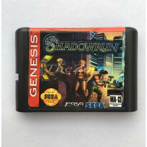 Shadowrun EU/JAP Shell for 16 bit Game Card for Genesis System for Sega Mega Drive
