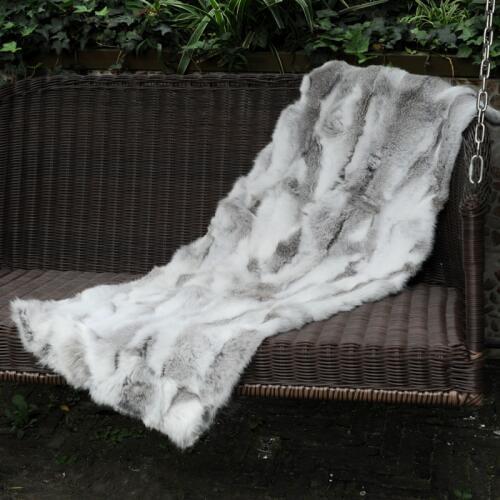 CX-D-18A Patchwork 70x140cm Natural Colour Rabbit Real Fur Blankets Bed Towel Fur Mermaid Blanket Decorative Rug Hot Selling