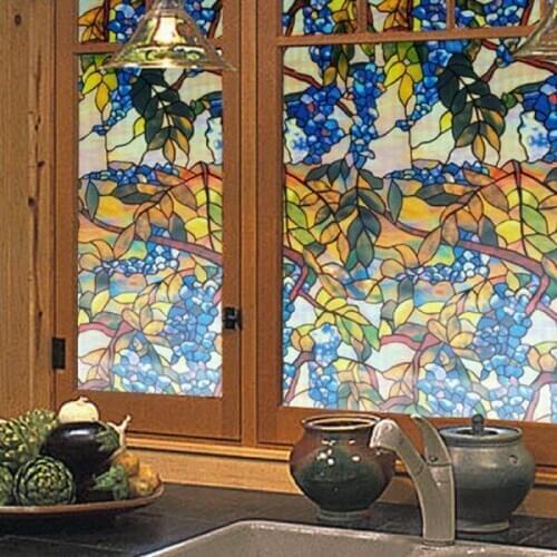 Moroccan stained glass window film, privacy decoration film, electrostatic sticker window art decoration, window door film stick