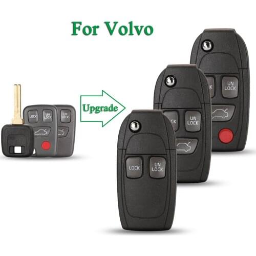 Bilchave 2/3/4 Buttons Modified Remote Car Key Shell FOB For Volvo S40 S60 S70 S80 V40 V70 XC90 XC70 1998-2005 Replacement