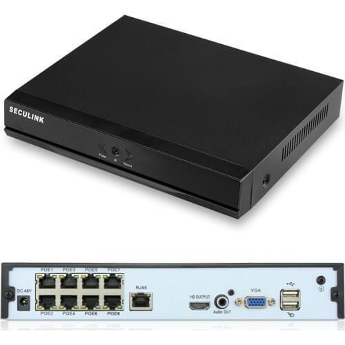 Seculink 4CH 8CH PoE NVR 4MP 5MP ONVIF Network Video Recorder Advanced Compression Motion Detection Cloud P2P Remote Control