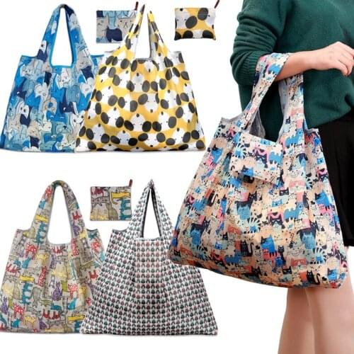 Fashion Floral Shopping Bag Embroidery Travel Tote Bag Single Shoulder Portable Large Capacity Outing Eco-friendly Folding Bag