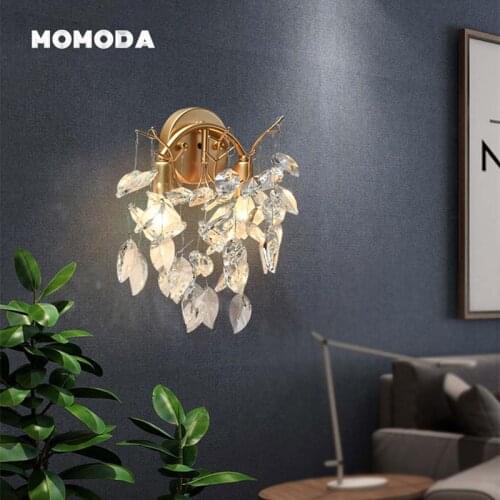 Postmodern LED Wall Lamps Nordic Tree Branch Tassel Metal Crystal Gold Wall Sconce Bedroom Living Room Corridor Lights Fixture