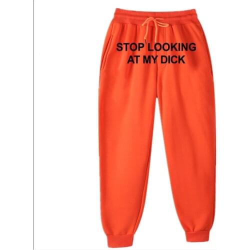 Loose Joggers SweatPants Men Women Trousers Plus Size Soft High Waist Streetwear Korean Casual Yoga Pant Stop Looking At My Dick