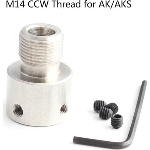Tactical Stainless Steel M14 x 1 Left AK/SKS for 7.62*39 Thread Adapter CKC m4a1