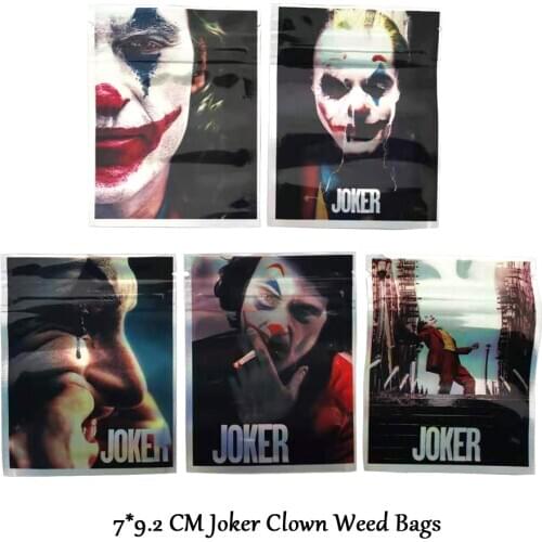 Top Quality Joker Tobacco Retail Pouch Printed Bags Cool Clown Weed Bags Zip Lock Plastic Bag Package Wholesale