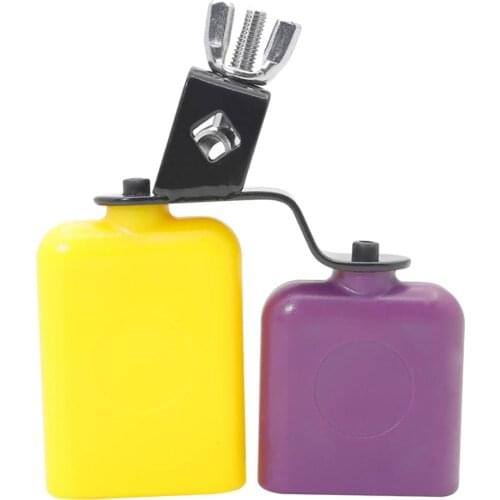 1pc Percussion Cowbell Musical Instrument Yellow-purple 2-color Durable