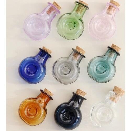 1pcs XO Mini Mix Color Glass Empty Sample Jars Wishing Bottle Empty Storage Vials DIY Pendants Cork Stopper Home Decoration