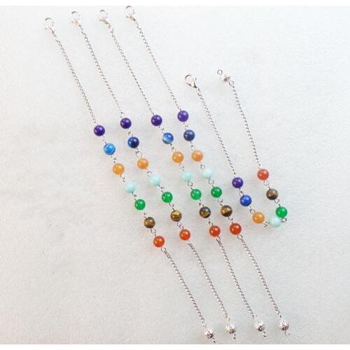 10Strand/lot) Wholesale Mixed Stone Bead Bracelet Bangle Reiki Pendulum Chain Healin Fashion Jewelry E0032874