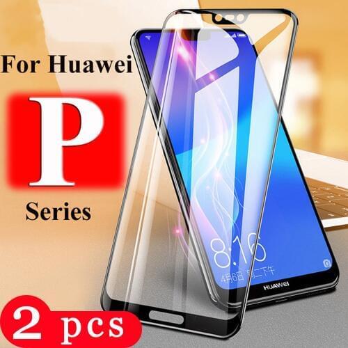 2Pcs full cover tempered glass for huawei P30 P20 pro P10 P9 lite protective film phone screen protector on the glass smartphone