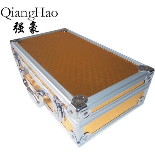 300*170*80mm Toolbox Aluminum Tool Box Portable Instrument Storage Case with Sponge Lining Handheld Impact Resistant Suitcase