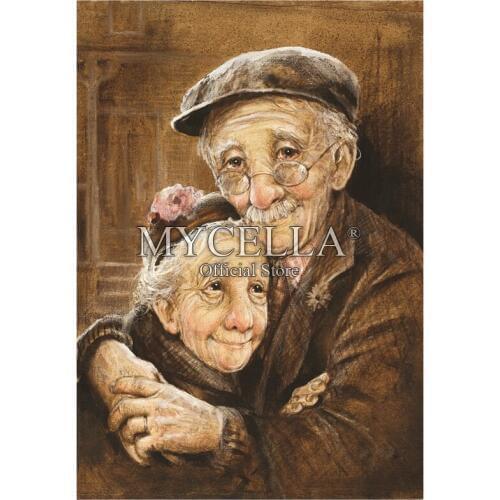 5D DIY Diamond Painting Couple life in old age Christmas Gifts Diamond Embroidery Cross Stitch Mosaic Home Decor Wall Stickers