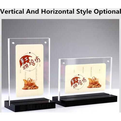 A5 Clear Acrylic Sign Holders Paper Photo Frame Sign Board Holder Advertising Board Display Stand