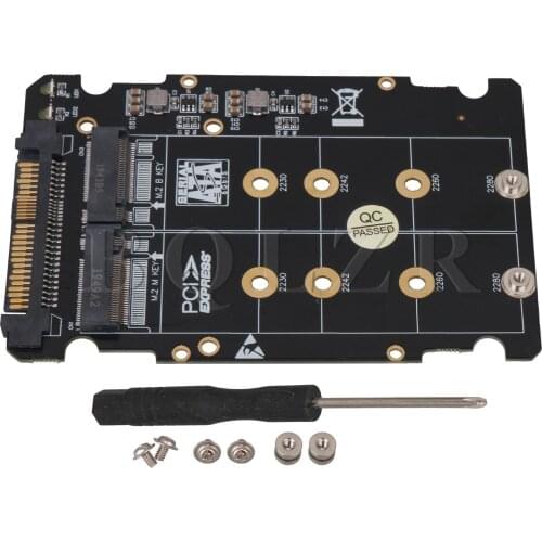 BQLZR M.2 NVME SSD(Key M) Key B SSD to U.2 SFF-8639 Adapter Card for M.2 Nvme or M.2 Sata SSD