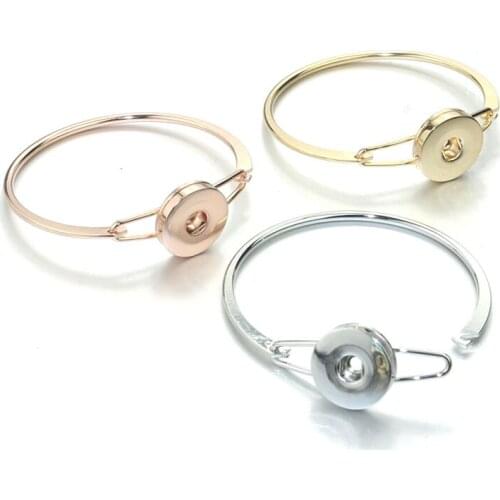 Copper Gold Snap Bracelet For Women Men Fit DIY 18mm Snap Buttons Jewelry Snap Button Bracelet Bangles 7930