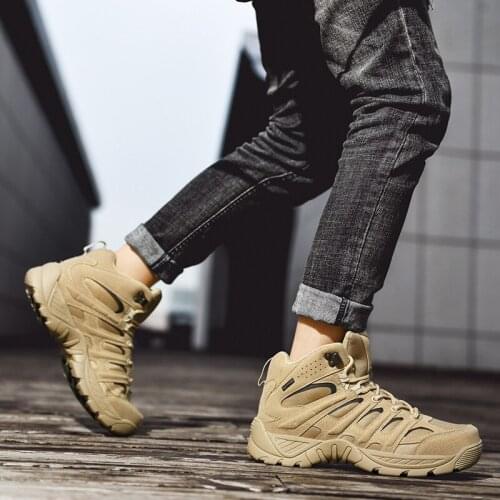 Brand Men Boots Tactical Military Combat Boots Outdoor Hiking Boots Winter Shoes Light Non-slip Men Desert Boots Ankle Boots