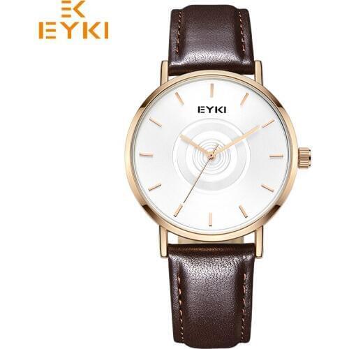 EYKI Business Men Watches Top Brand Luxury Couple Lover Gift Quartz Watch Leather Strap Relogio Masculino Reloj Mujer Horloge