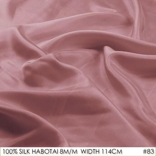 CISULI 100% SILK HABOTAI 114cm width 8momme Pure Silk Jarn Fabrics Batik Painting DIY Patchwork Fabric Deep Pale Pink NO 83