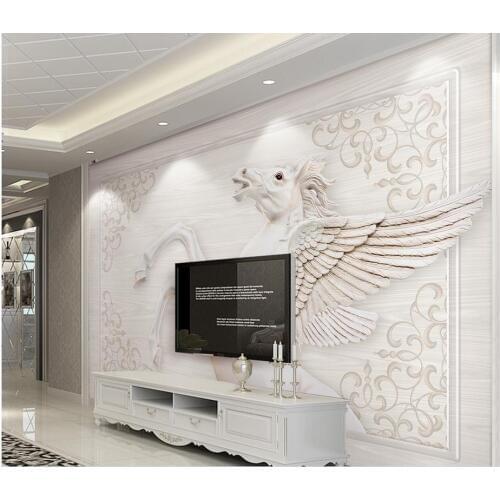 Home Decoration custom 3d photo wallpaper European-style flowers 3d stereo horse wall mural photo wallpaper