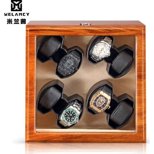 EU/UK/US/AU Double Watch Winder Holder Display for Automatic Mechanical Watch Transparent Cover High Class Motor Shaker